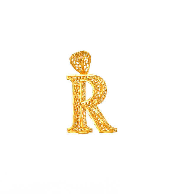 22K Gold Pendant Name Letter (R) 2.09g_107183