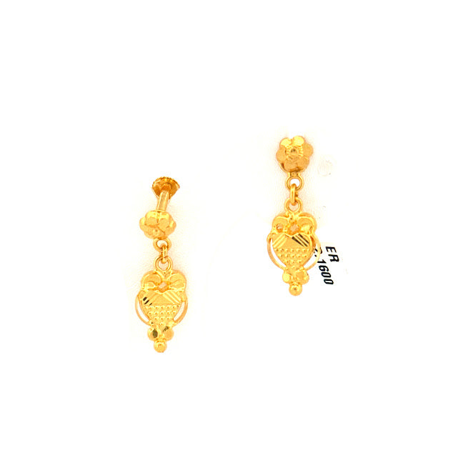 22K Gold Screw Drop Earring 2.16g