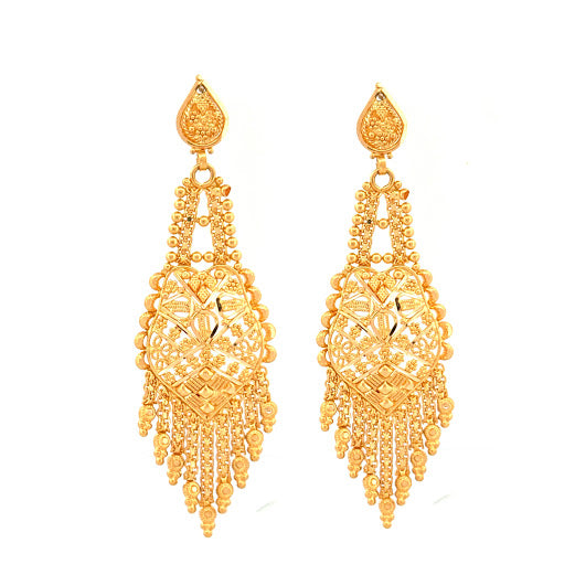 22K Gold Screw Drop Earrings 14.4g