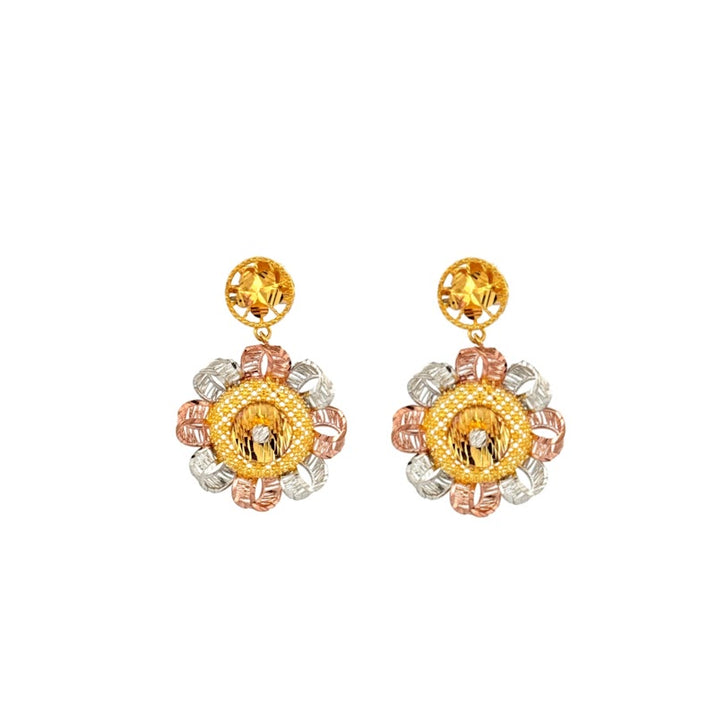 22K Gold Screw Drop  Earrings 15.50g