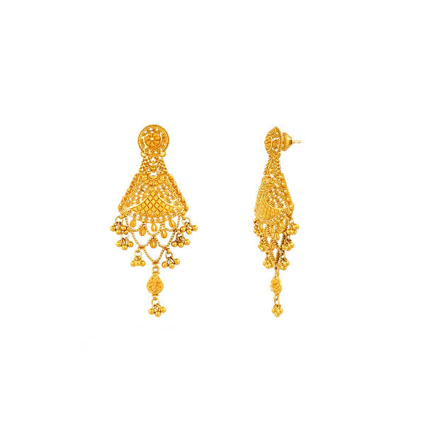 22K Gold Screw Drop Earrings 17.30g
