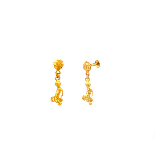 22K Gold Screw Drop Earrings 2.00g_102471