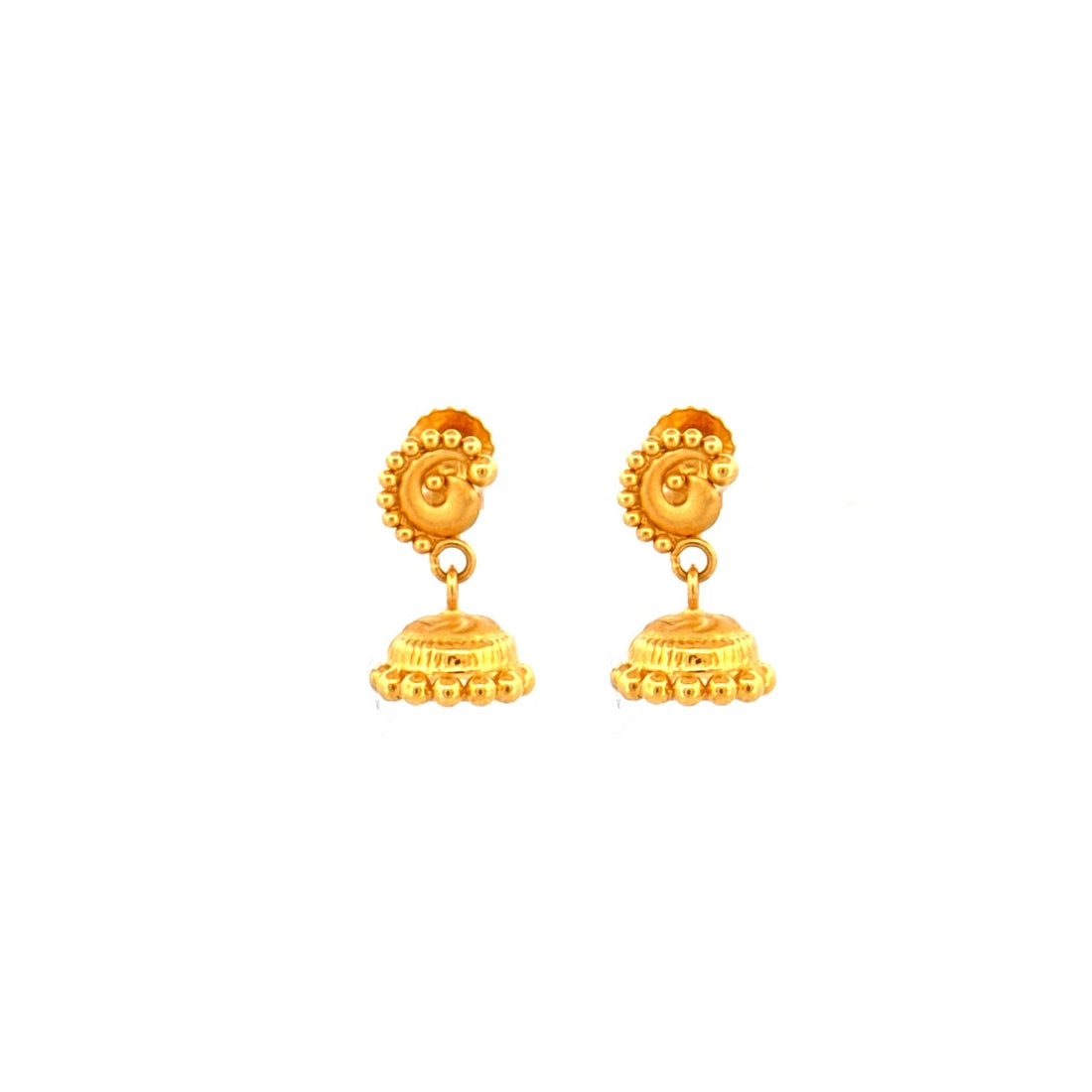 22K Gold Screw Drop Earrings 2.10g