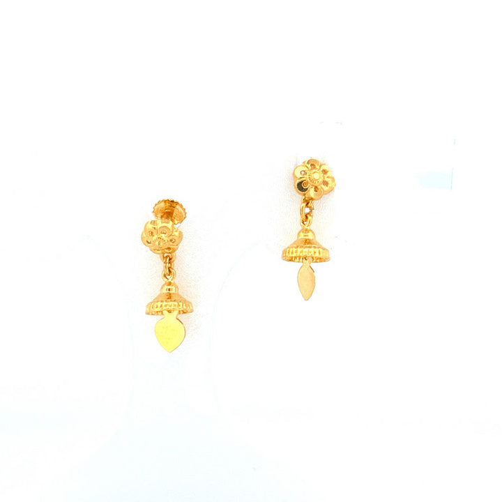 22K Gold Screw Drop Earrings 2.2700g