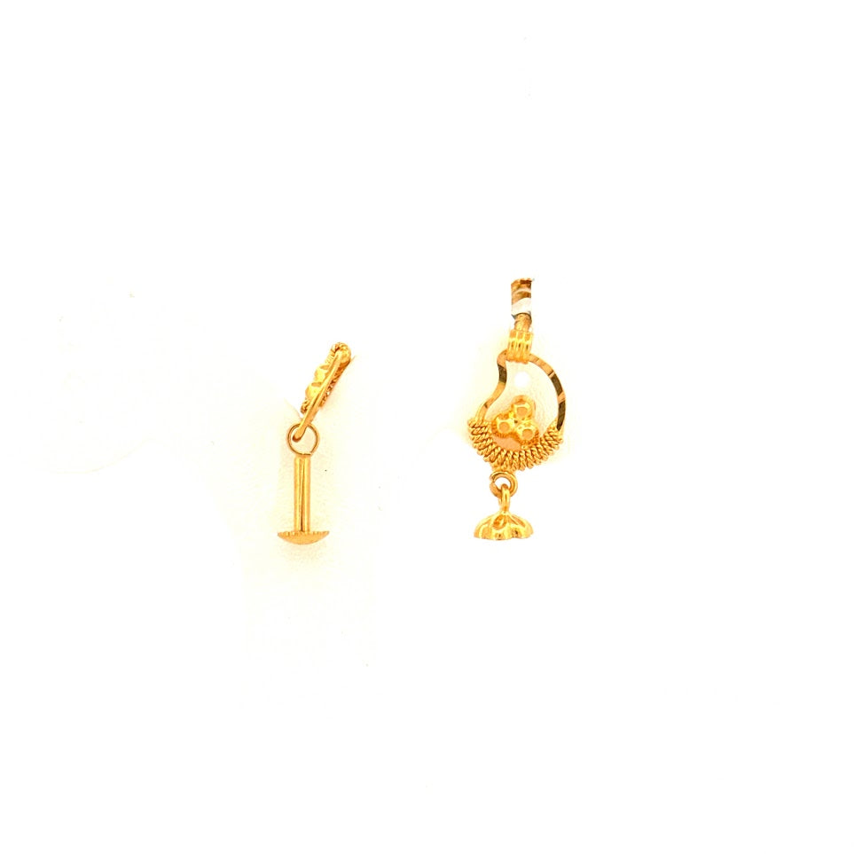 22K Gold Screw Drop Earrings 2.3400g_102491