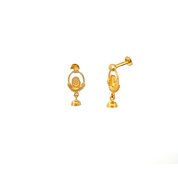 22K Gold Screw Drop Earrings 2.45g_102492