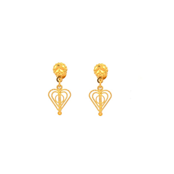 22K Gold Screw Drop Earrings 2.62g_106545
