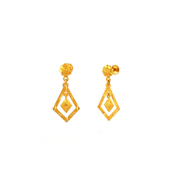 22K Gold Screw Drop Earrings 2.83g_102449