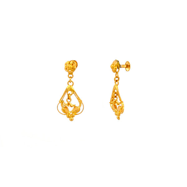 22K Gold Screw Drop Earrings 2.85g_102486