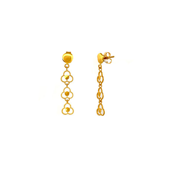 22K Gold Screw Drop Earrings 2.85g_104188