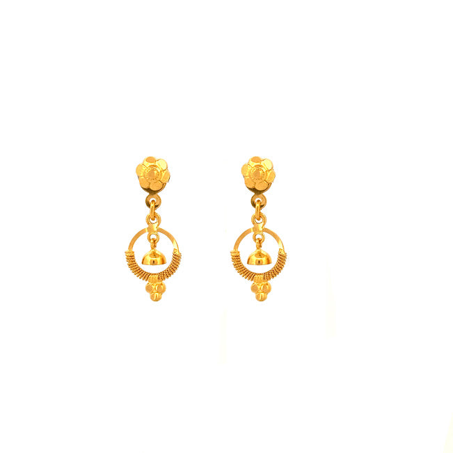 22K Gold Screw Drop Earrings 3.04g