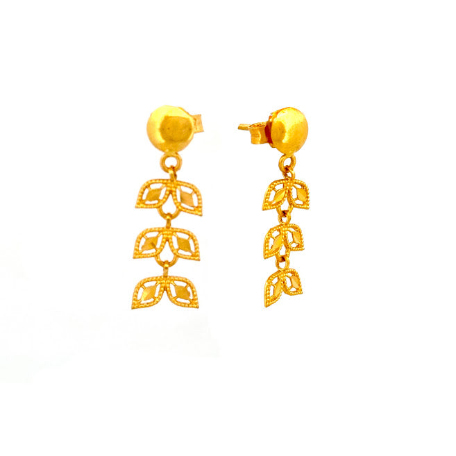 22K Gold Screw Drop Earrings 3.08g_104204