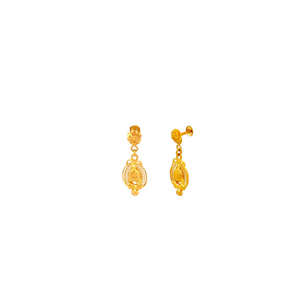 22K Gold Screw Drop Earrings 3.08g_104927
