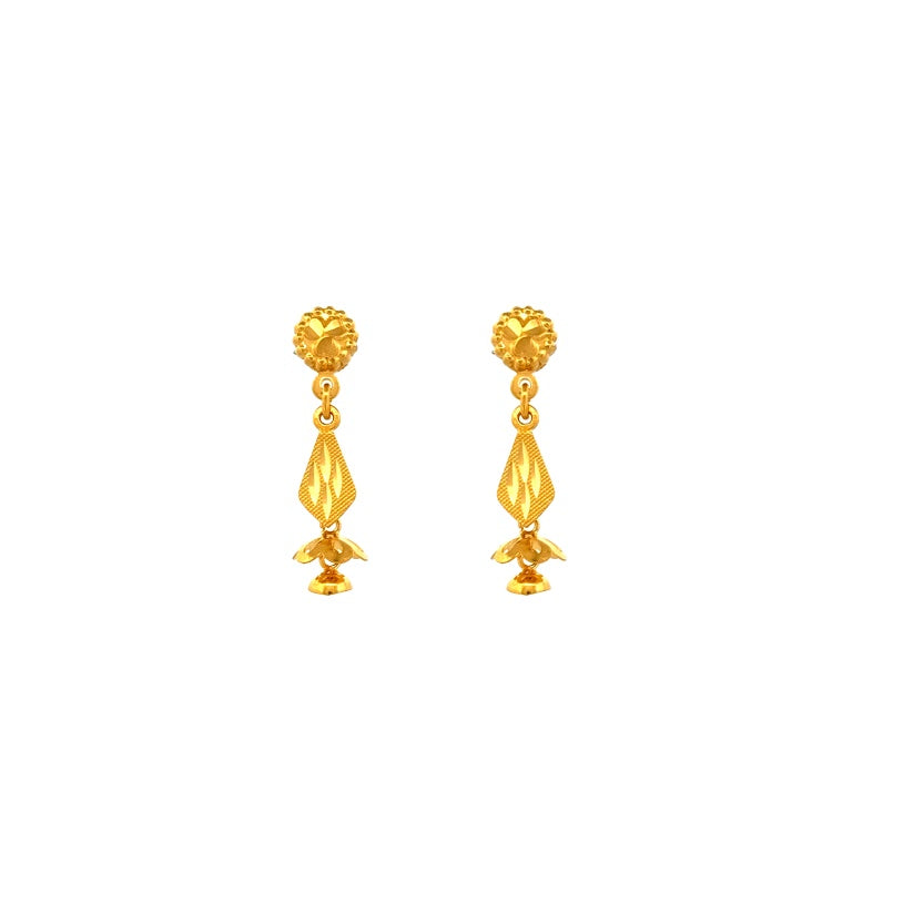22K Gold Screw Drop Earrings 3.18g _106533
