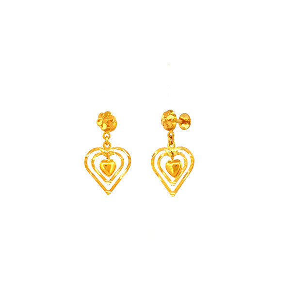 22K Gold Screw Drop Earrings 3.23g_105911