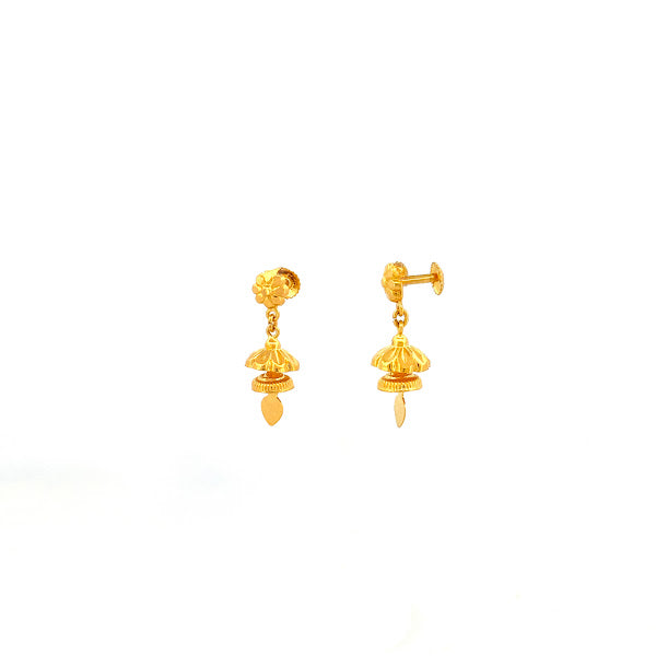 22K Gold Screw Drop Earrings 3.24g_103058