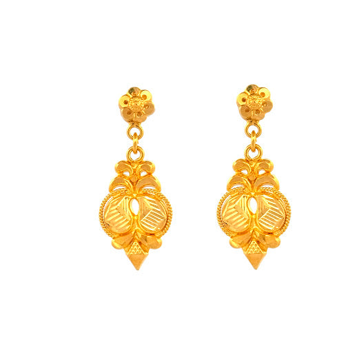 22K Gold Screw Drop Earrings 3.36g / 103402