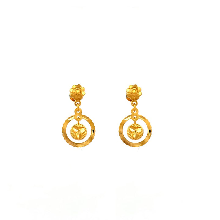 22K Gold Screw Drop Earrings 3.42g 