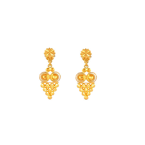 22K Gold Screw Drop Earrings 3.45g_106819