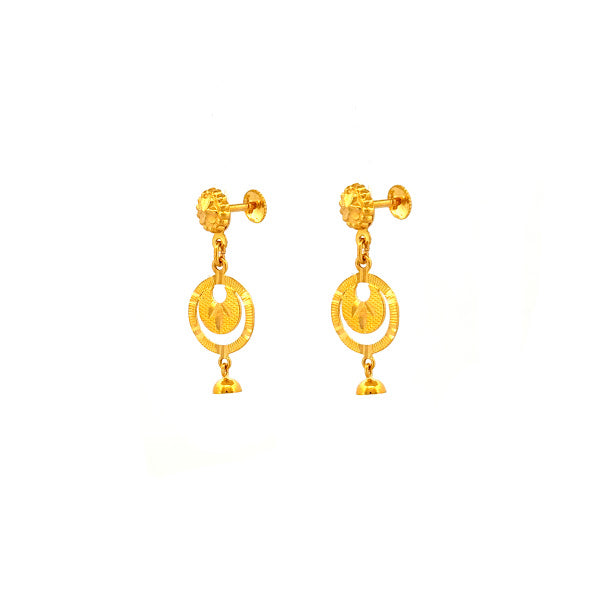 22K Gold Screw Drop Earrings 3.53g_106570