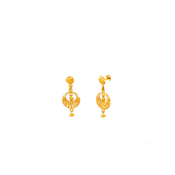 22K Gold Screw Drop Earrings 3.76g_106817