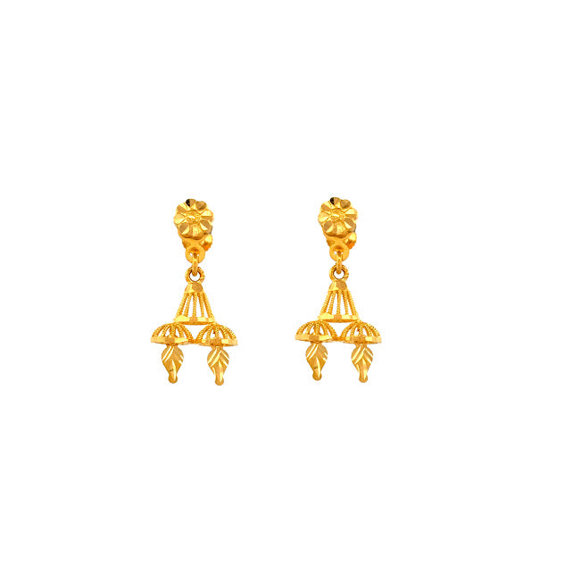 22K Gold Screw Drop Earrings 3.79g _106528