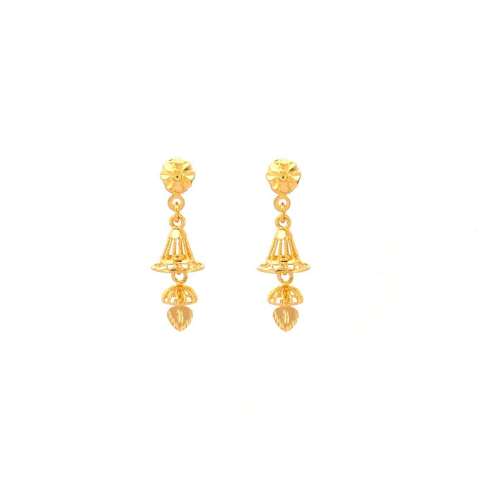 22K Gold Screw Drop Earrings 4.03g