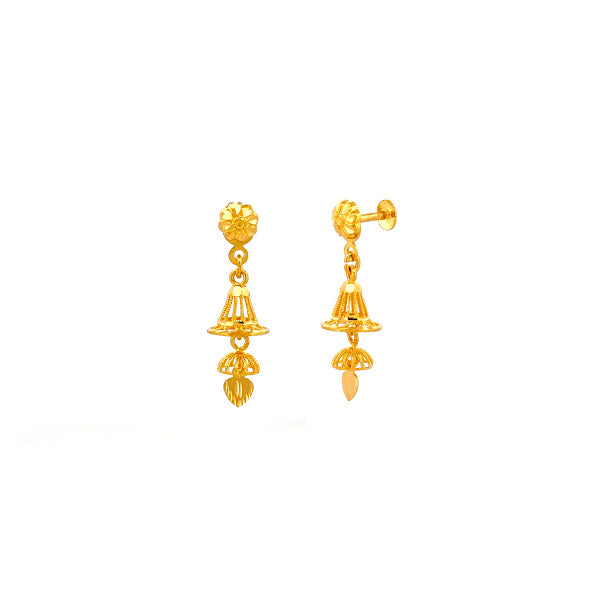 22K Gold Screw Drop Earrings 4.03g_106536