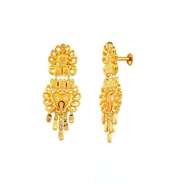 22K Gold Screw Drop Earrings 4.14g_105825