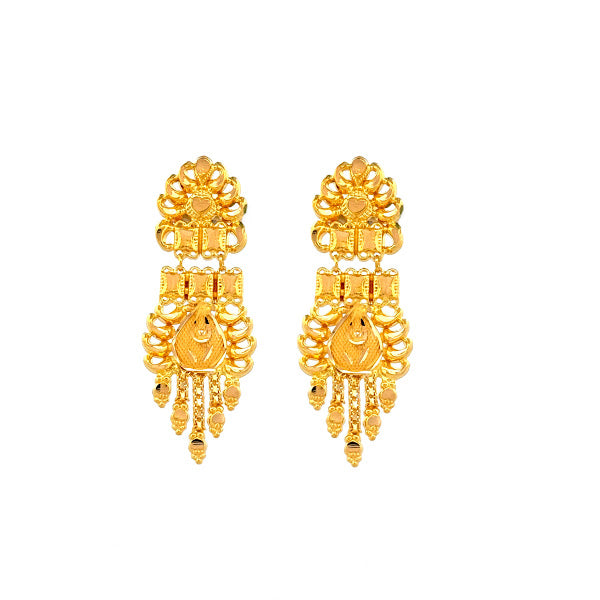 22K Gold Screw Drop Earrings 4.32g_1