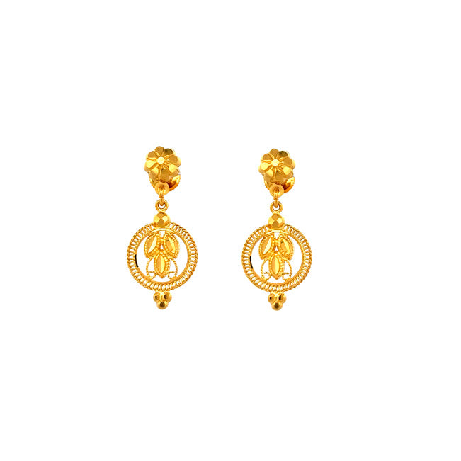 22K Gold Screw Drop Earrings 4.32g_106530 
