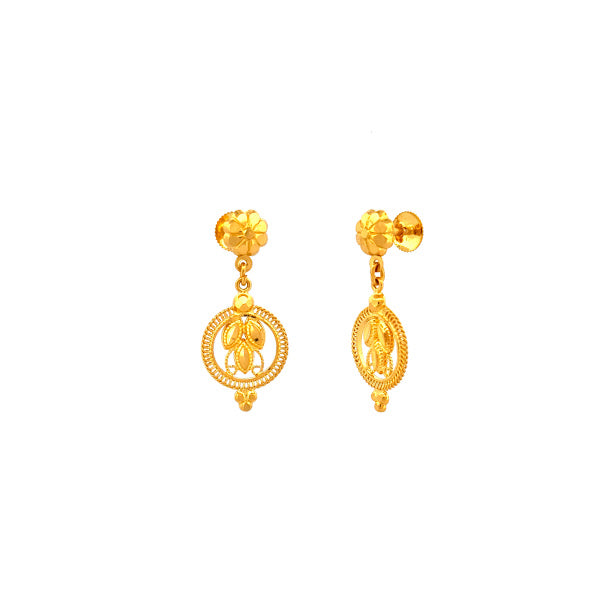 22K Gold Screw Drop Earrings 4.32g_106530 _1
