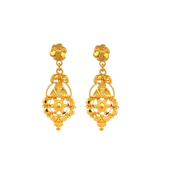 22K Gold Screw Drop Earrings 4.45g_104940