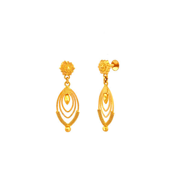 22K Gold Screw Drop Earrings 4.58g_102444