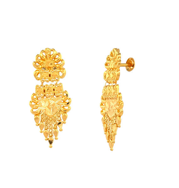 22K Gold Screw Drop Earrings 4.58g_105829