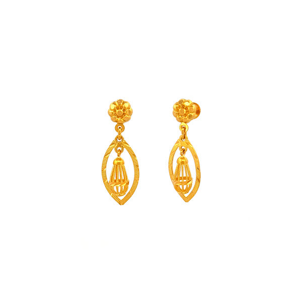 22K Gold Screw Drop Earrings 4.59g_102222