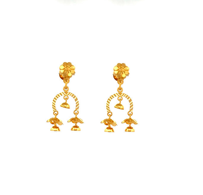 22K Gold Screw Drop Earrings 4.63g_106828