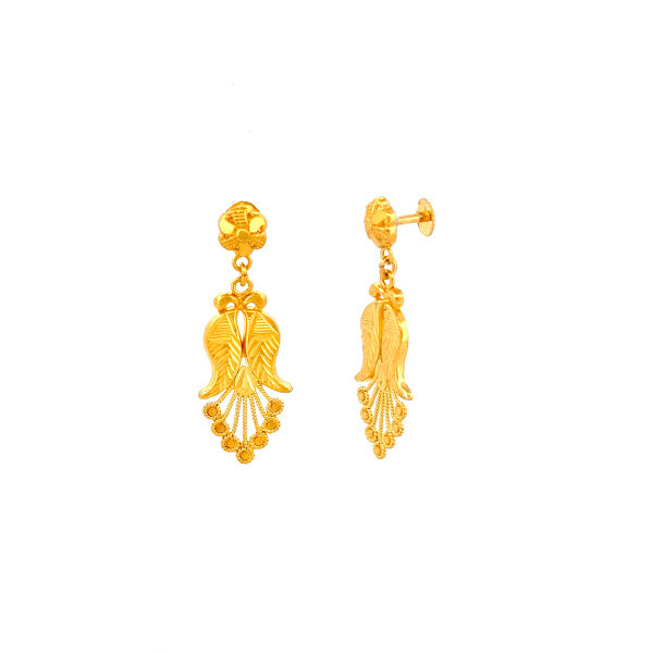 22K Gold Screw Drop Earrings 4.64g_104938