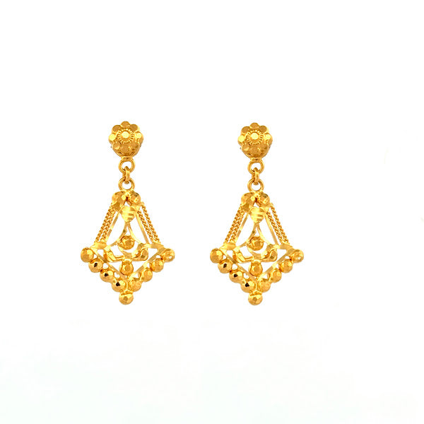 22K Gold Screw Drop Earrings 4.71g