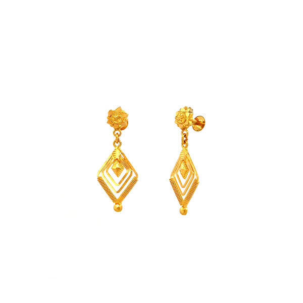 22K Gold Screw Drop Earrings 4.92g_102493