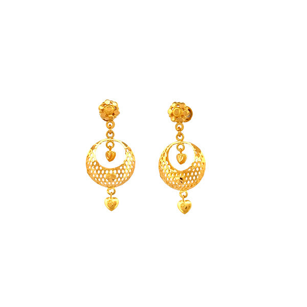 22K Gold Screw Drop Earrings 5.25g