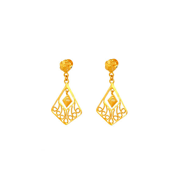 22K Gold Screw Drop Earrings 5.51g_103389