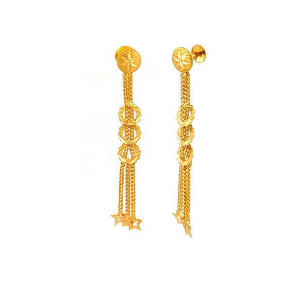 22K Gold Screw Drop Earrings 5.53g