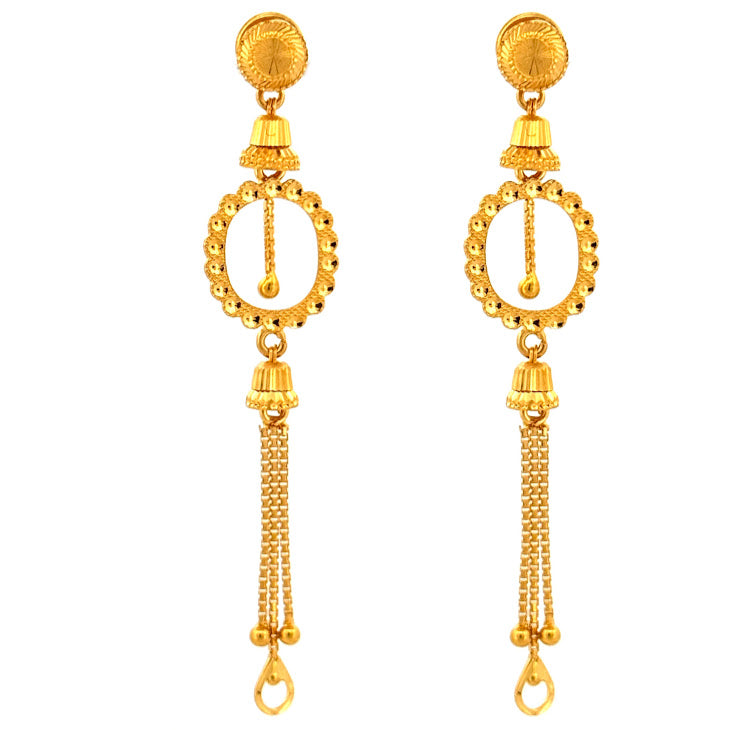 22K Gold Screw Drop Earrings 5.71g