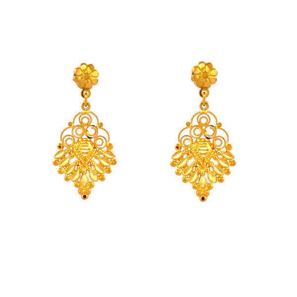 22K Gold Screw Drop Earrings 5.79g