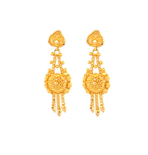 22K Gold Screw Drop Earrings 6.04