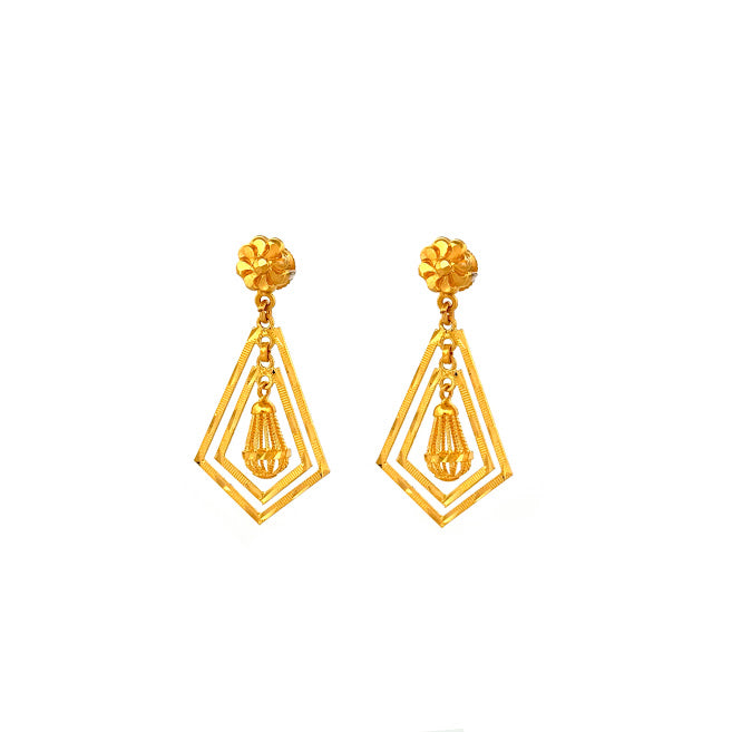 22K Gold Screw Drop Earrings 6.14g_103959