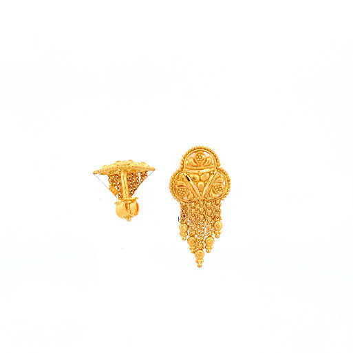 22K Gold Screw Drop Earrings 7.50g