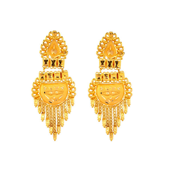 22K Gold Screw Drop Earrings 8.02g