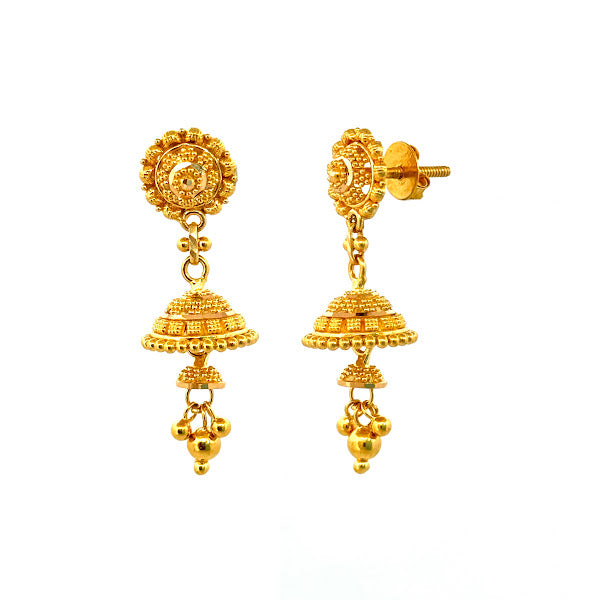 22K Gold Screw Drop Earrings 8.02g_103876